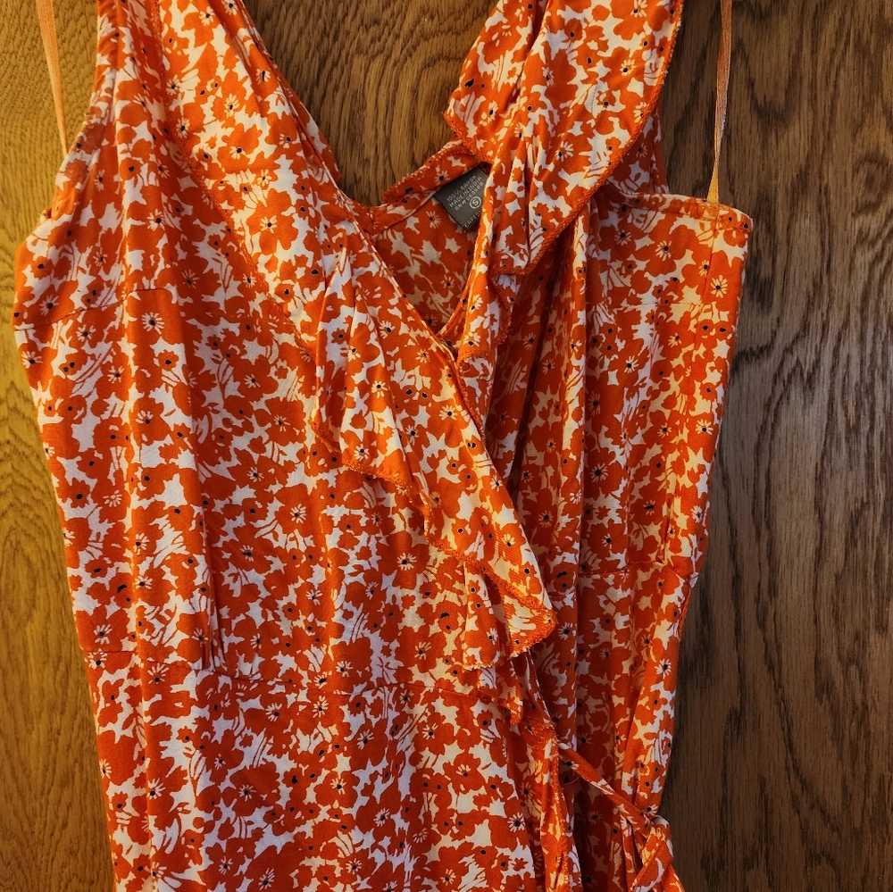 Angie Wrap-Around Sundress, Size S, Orange